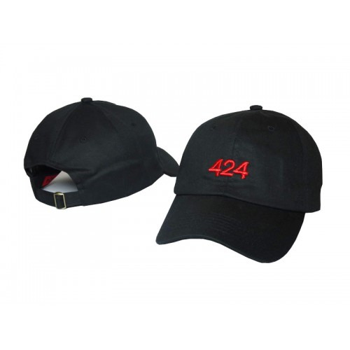 424 Logo Embroidery Black Cap